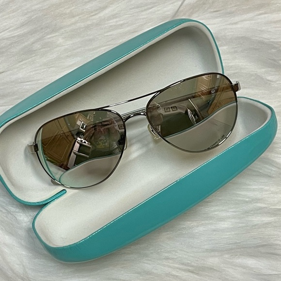 KATE SPADE ♠️ AVIATOR SILVER FRAME SUNGLASSES NEW IN ORIGINAL BOX - Picture 3 of 16
